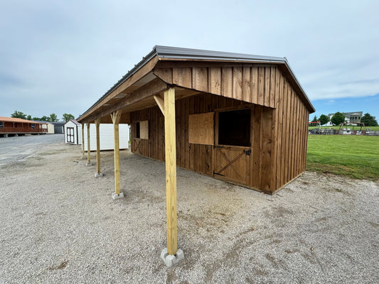 Horse Stable with Awning